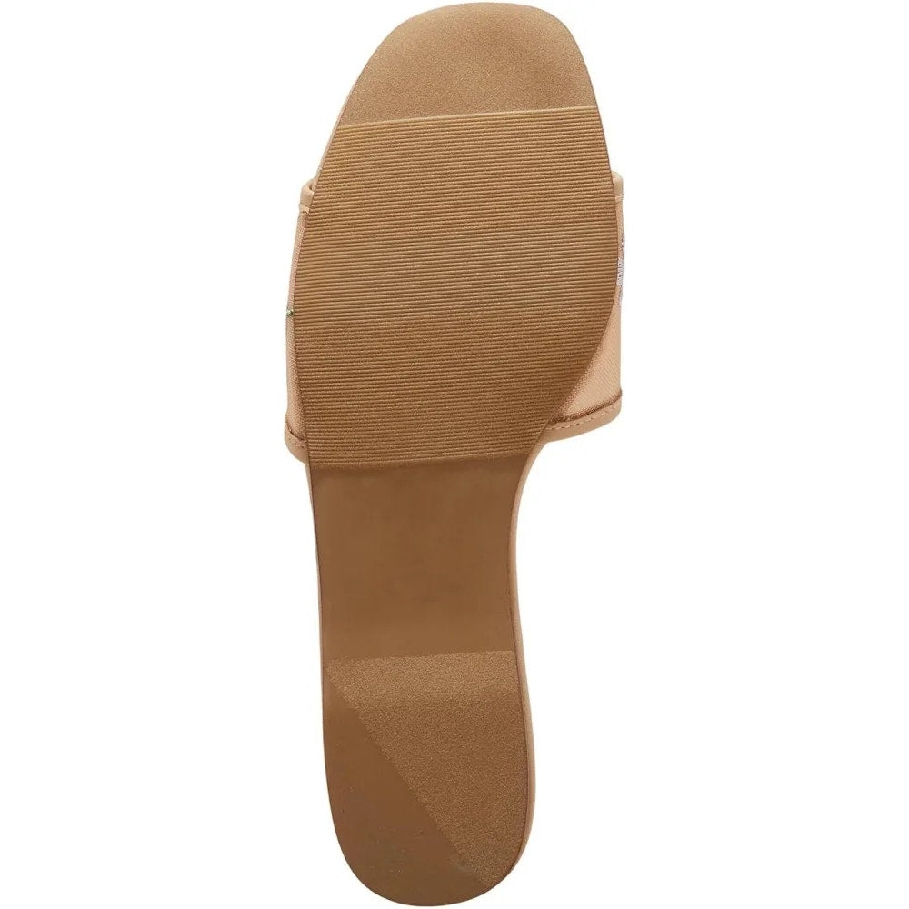 A Day Womens Elain Floral Embroidered Mesh Slide Sandals Tan Brown Size 7 1/2