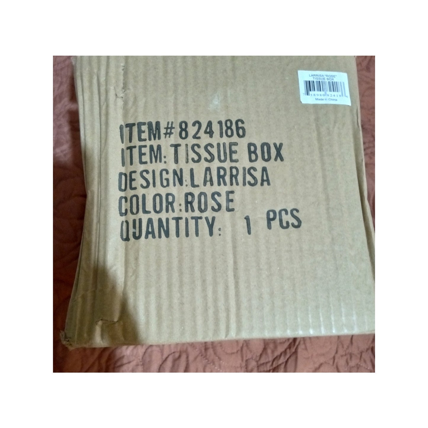 Popular Larrisa Rose Flower Embroidery Design Tissue Box Rose Gold