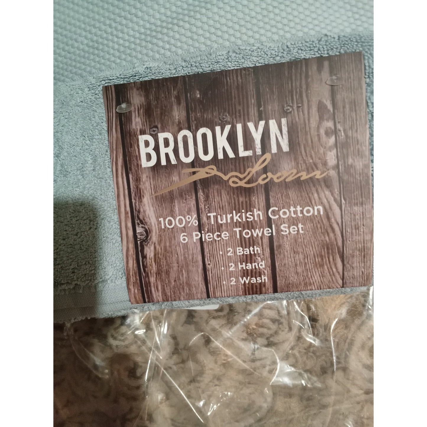 Brooklyn Loom Super Soft 100% Turkish Cotton 6 Piece Bath Towel Set Blue