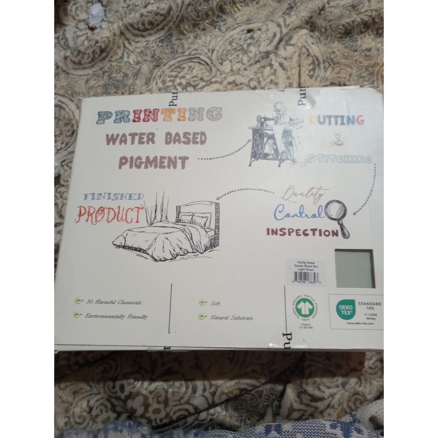 Purity Home Organic 100% Cotton Eco Friendly & Breathable Sheet Set Green Queen