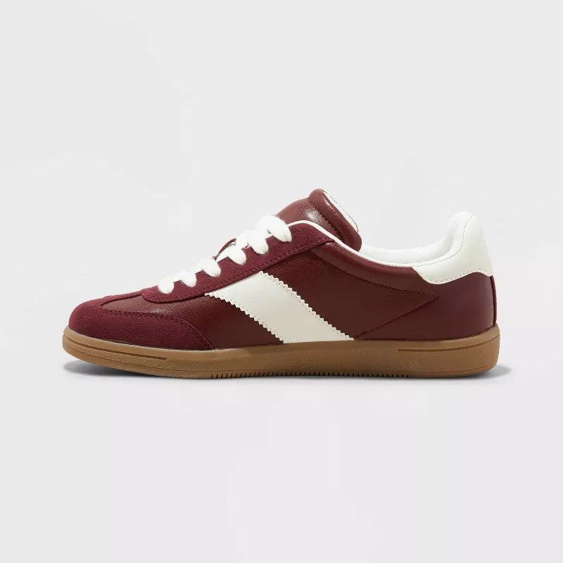 Women's Spencer Fashion Sneakers Universal Thread & Burgandy White Size 8