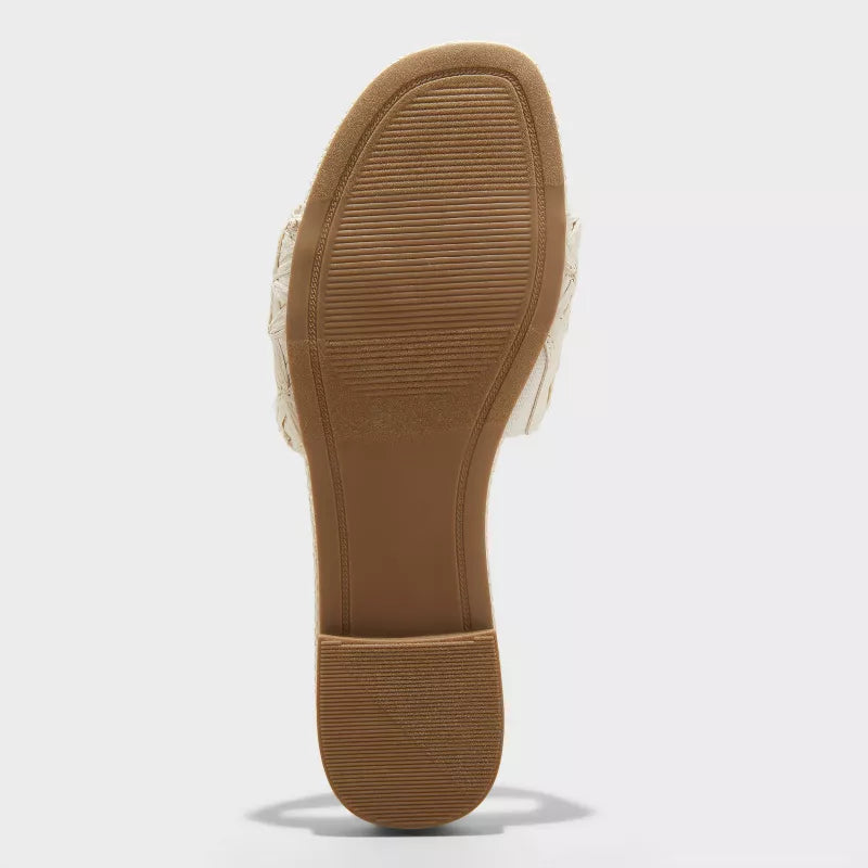 Women Woven Ariella Slip on Sandals White Memory Foam