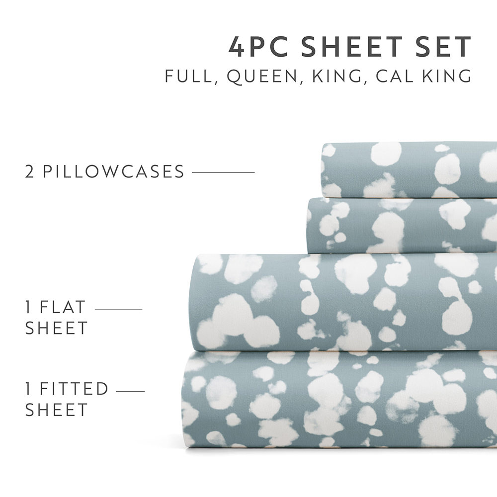I Enjoy Patterned Sheet Set Queen Size L Blue