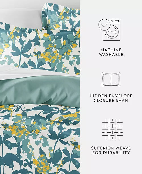 I Enjoy Reversible Patterned 3 Piece Duvet Cover Set King / Cal Teal