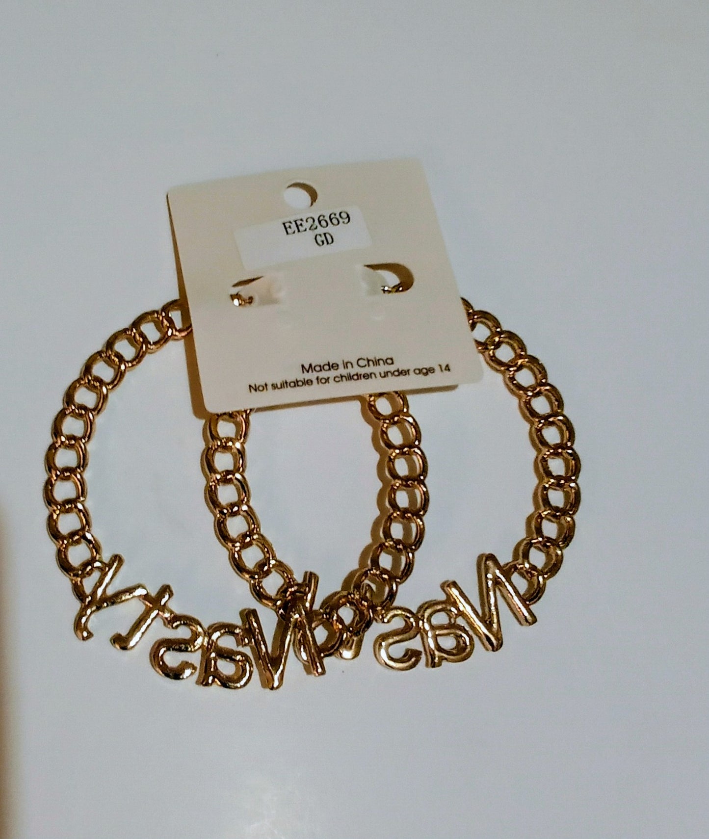 Women's Nasty Curb Hoop Earrings Gold