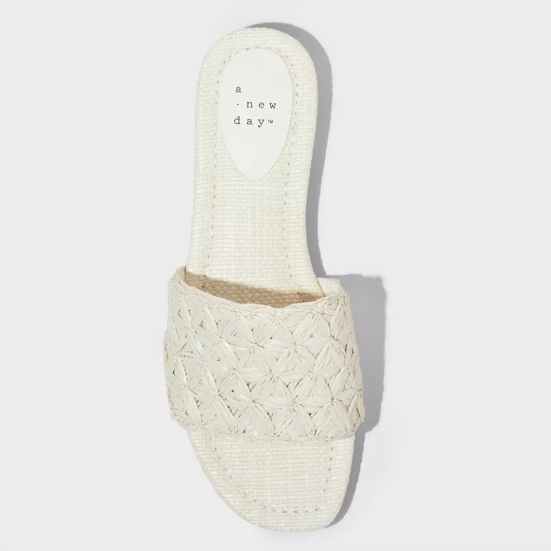 Women Woven Ariella Slip on Sandals White Memory Foam