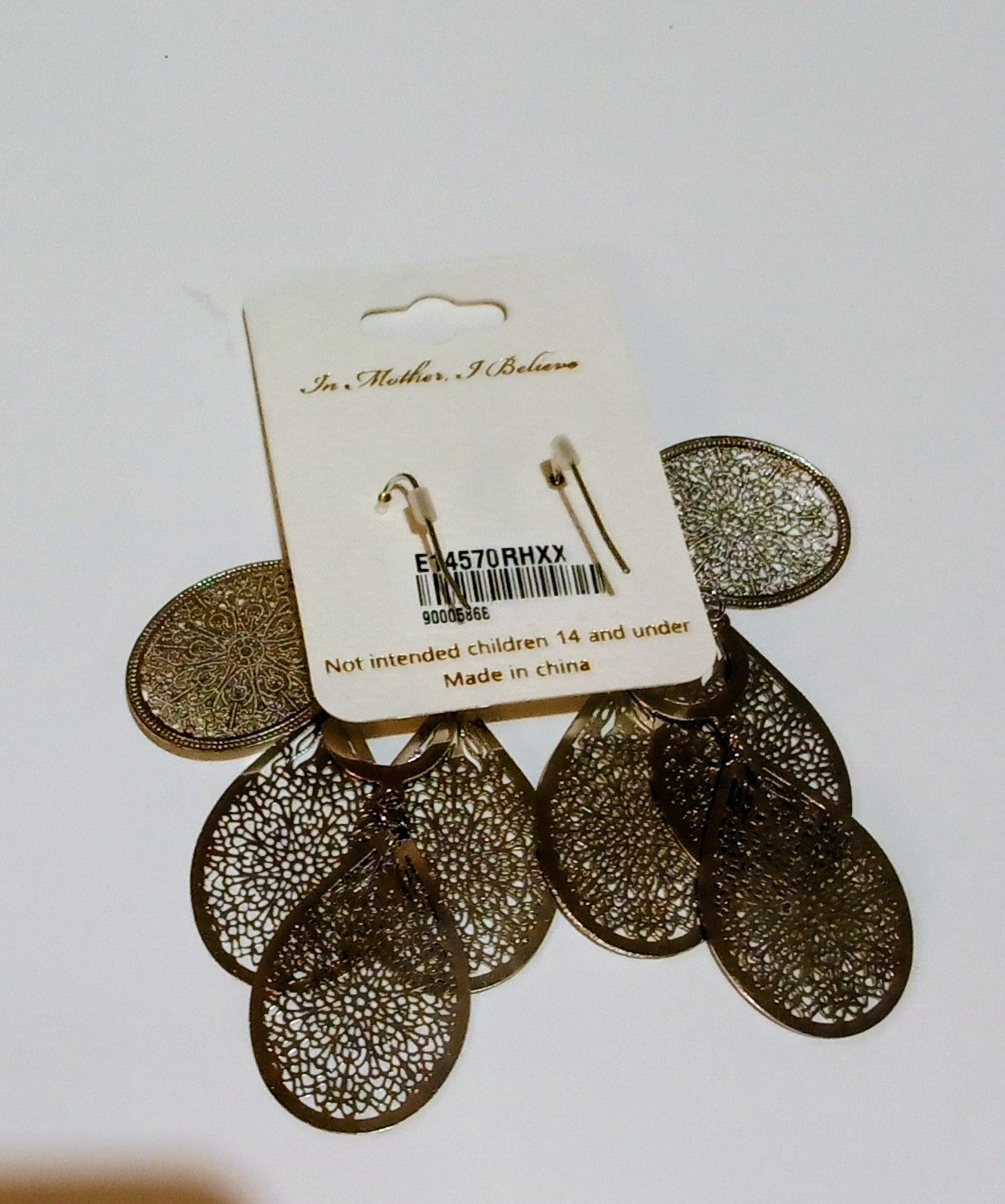 Lightweight Filigree Cutout Chandelier Drop Earrings Silver