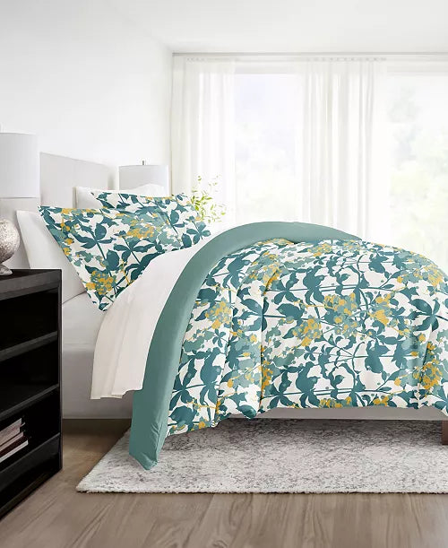 I Enjoy Reversible Patterned 3 Piece Duvet Cover Set King / Cal Teal