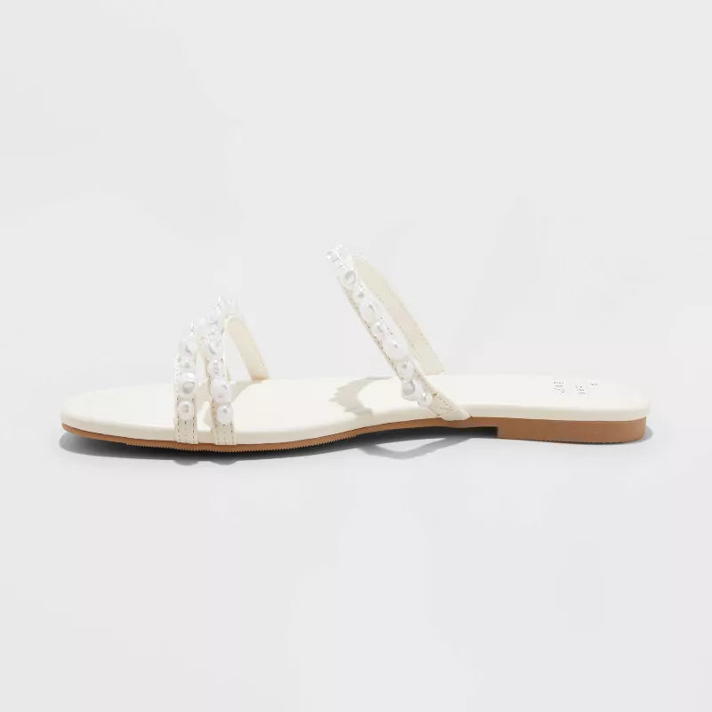Women's Aida Strappy Sandals A New Day Ivory