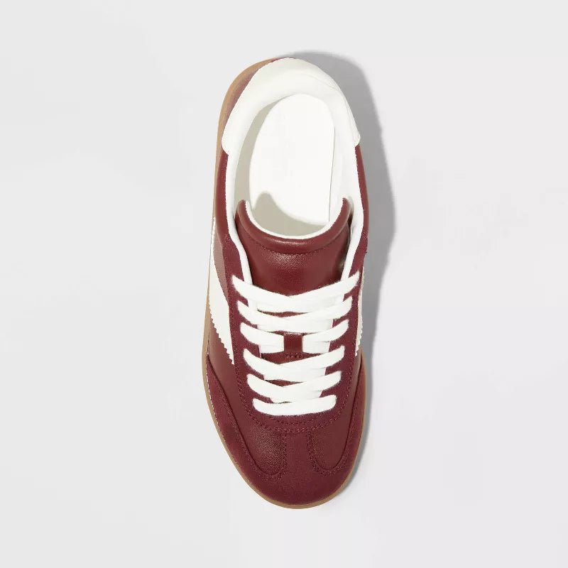 Women's Spencer Fashion Sneakers Universal Thread & Burgandy White Size 8