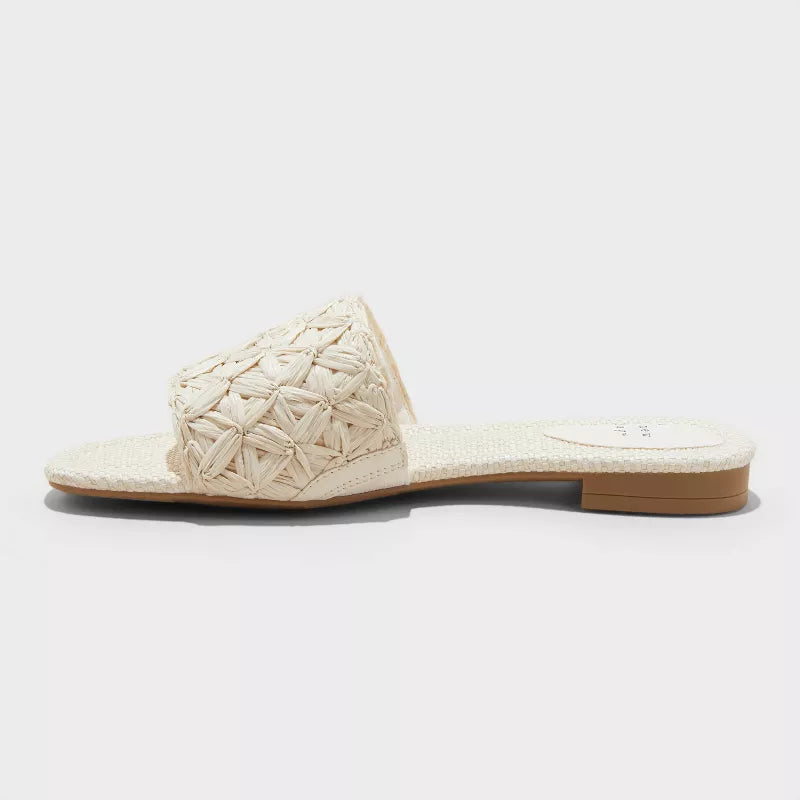 Women Woven Ariella Slip on Sandals White Memory Foam