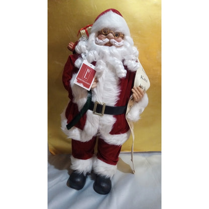 Northlight 24" Santa Claus with Bag of Gifts and Naughty or Nice List Figure