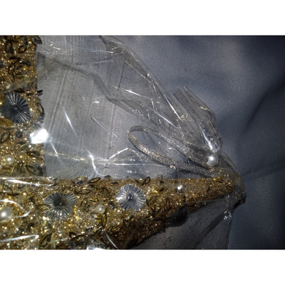 North Pole Trading Co. Glitter Beaded Star Set 2-pc. Christmas Ornament Gold