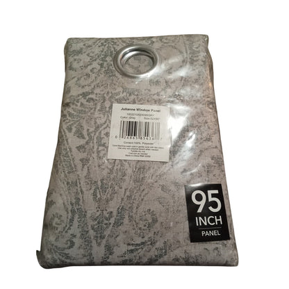 Julianne Window Panel Vintage Paisley Print Room Darkening Curtains Gray 95 Inch