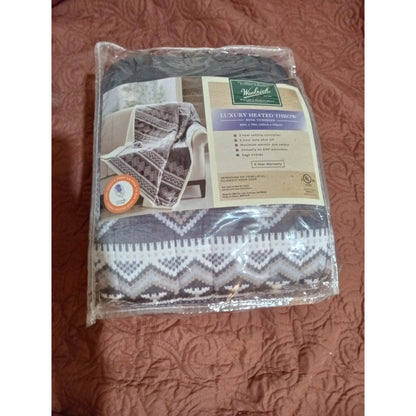 Woolrich Luxury Heated Mink to Berry Warm & Cozy Oversized Throw Blanket Gray