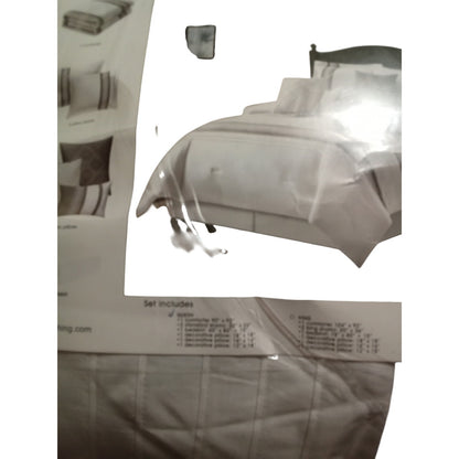 7 Piece Boho Inspired Geometric Embroidery Durango Grey Queen Size Comforter Set