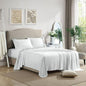 Swift Home Elegant Ruffle Hem Wrinkle Resistant King Size White Sheet Set