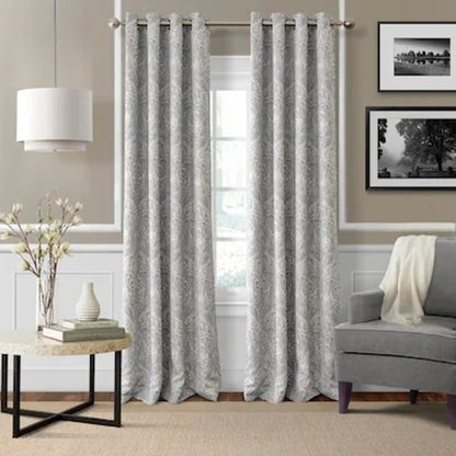 Julianne Window Panel Vintage Paisley Print Room Darkening Curtains Gray 95 Inch
