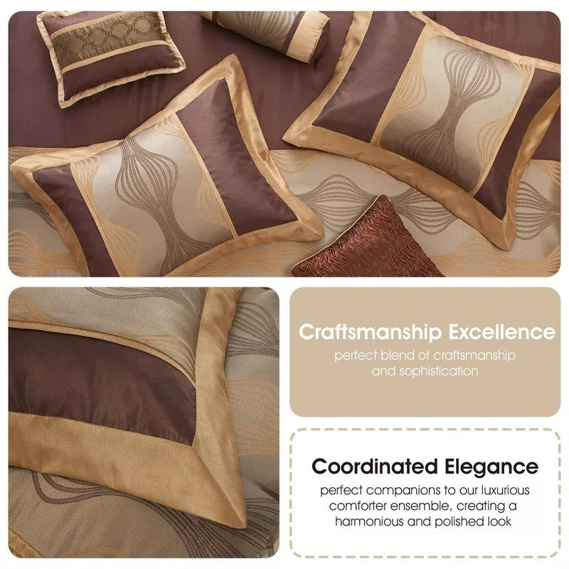 Nanshing 7 Piece California King Kath  Comforter Set Bronze