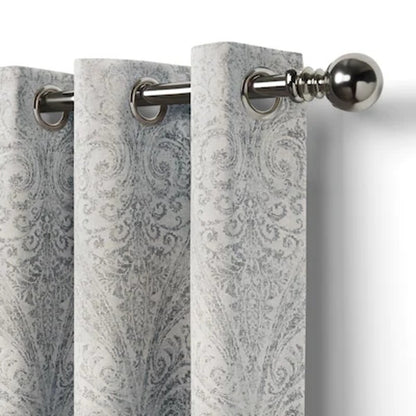 Julianne Window Panel Vintage Paisley Print Room Darkening Curtains Gray 95 Inch