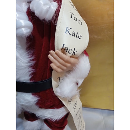 Northlight 24" Santa Claus with Bag of Gifts and Naughty or Nice List Figure