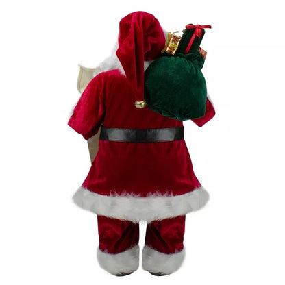 Northlight 24" Santa Claus with Bag of Gifts and Naughty or Nice List Figure
