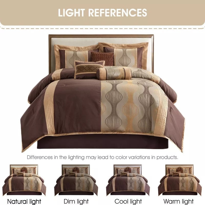 Nanshing 7 Piece California King Kath  Comforter Set Bronze