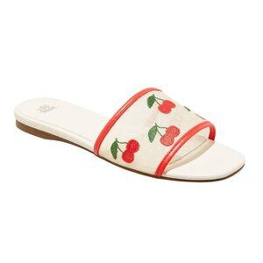 Wild Fable Ruby Slide Cherry Mesh Sandals Size 8