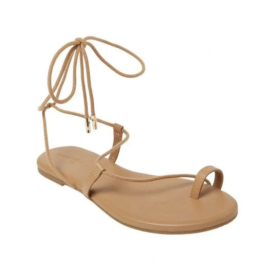 Universal Thread Ivana Footbed Toe Ring Sandals Size 8 1/2 Tan