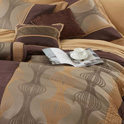 Nanshing 7 Piece California King Kath  Comforter Set Bronze