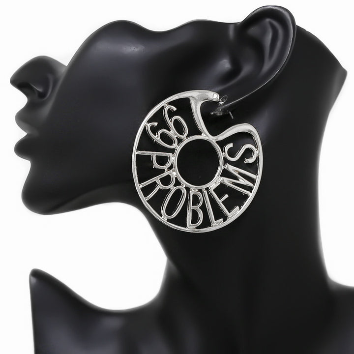 Women's 99 Problems Sliver Hoop Earrings