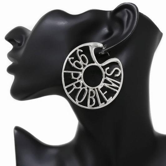 Women's 99 Problems Sliver Hoop Earrings