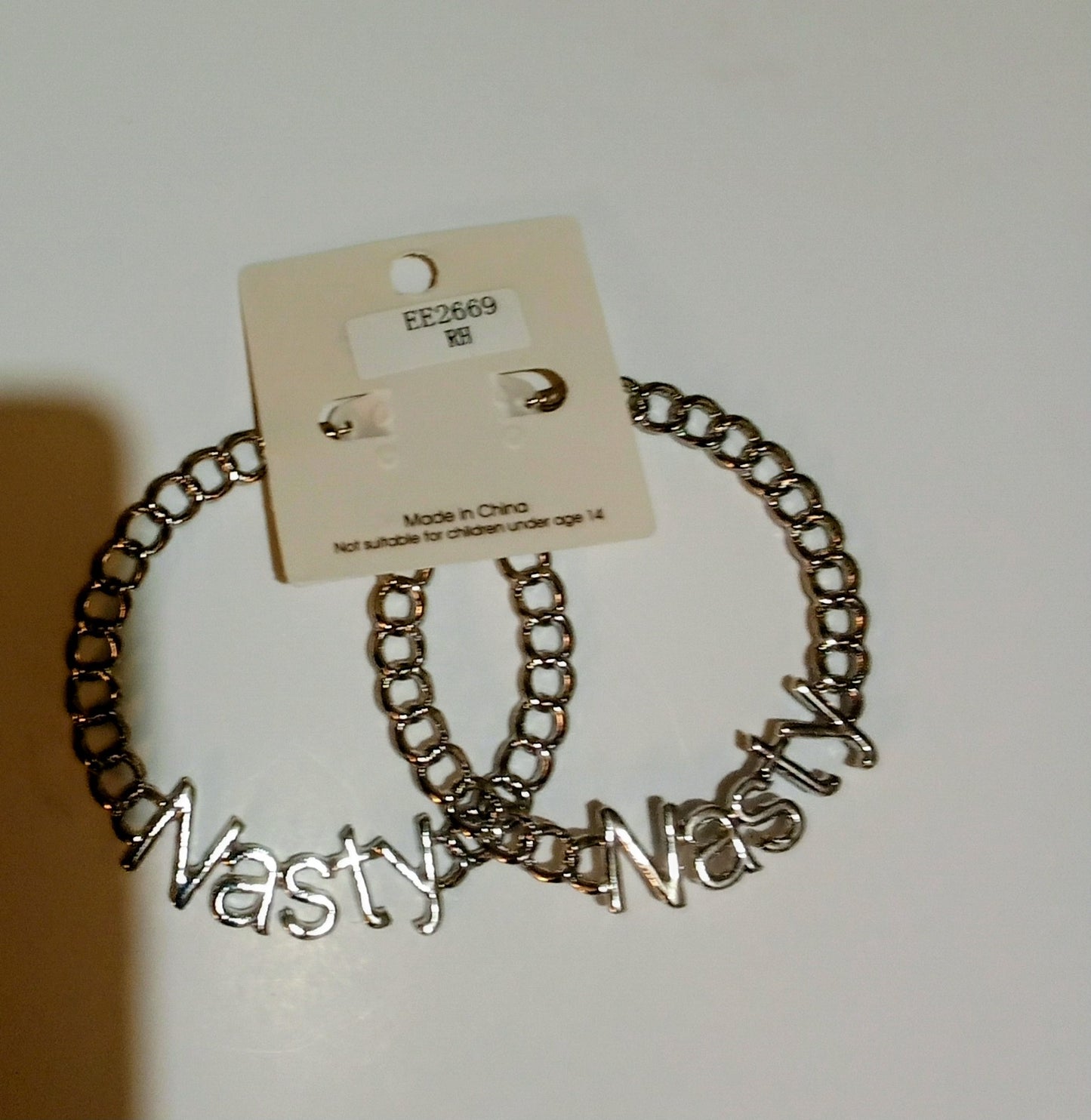 Women's Nasty Curb Hoop Earrings Sliver