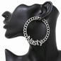 Women's Nasty Curb Hoop Earrings Sliver