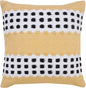 LR Home Metropolitan Woven Dash Grid Striped Throw Pillow, Yellow/Black/White