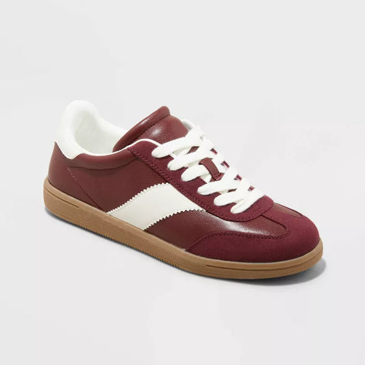 Women's Spencer Fashion Sneakers Universal Thread & Burgandy White Size 8