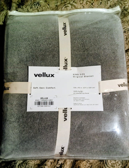 Vellux King Size Original Micro Fleece Blanket Tornado Grey