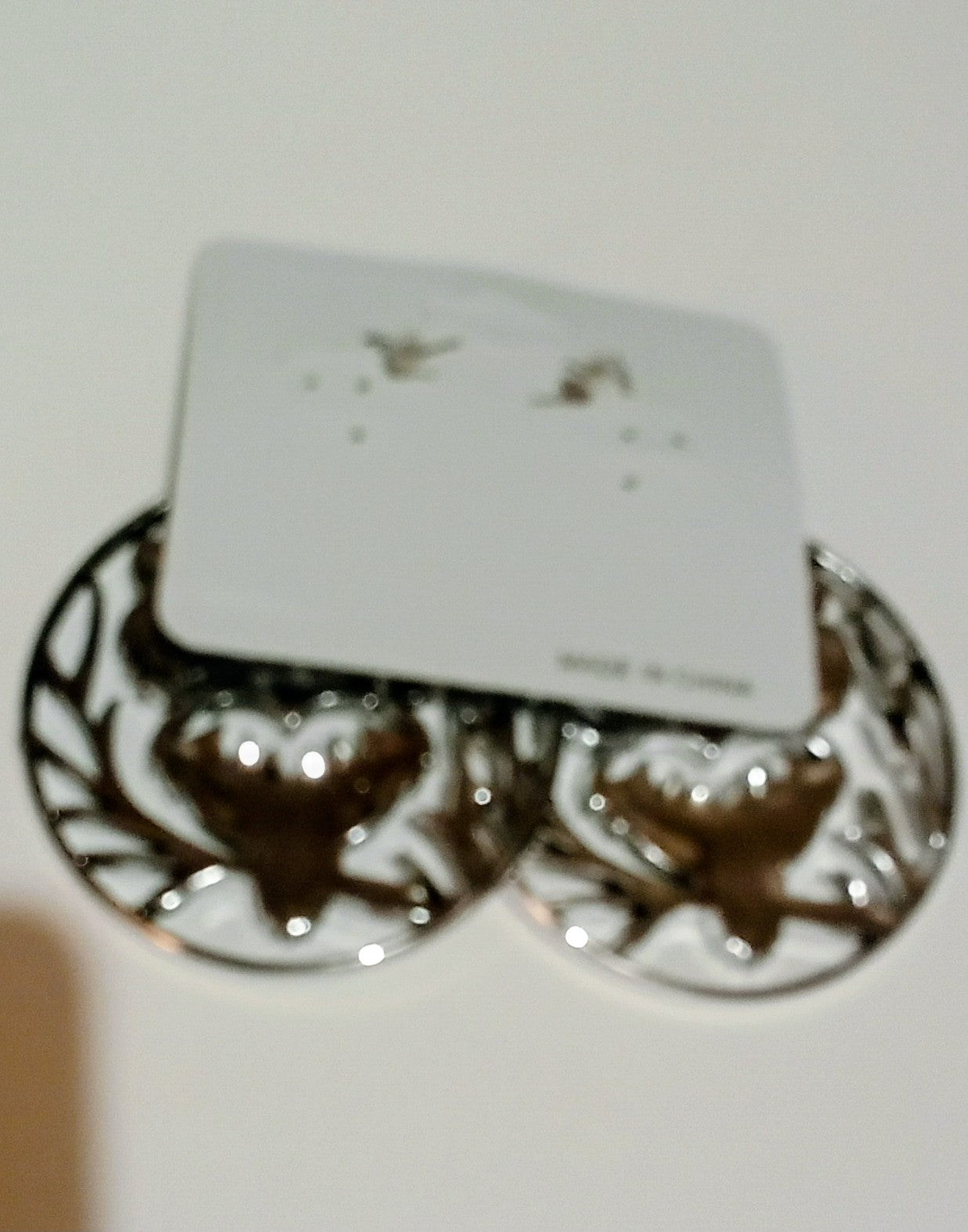 Owl Drop Fish Hook Earrings Silver