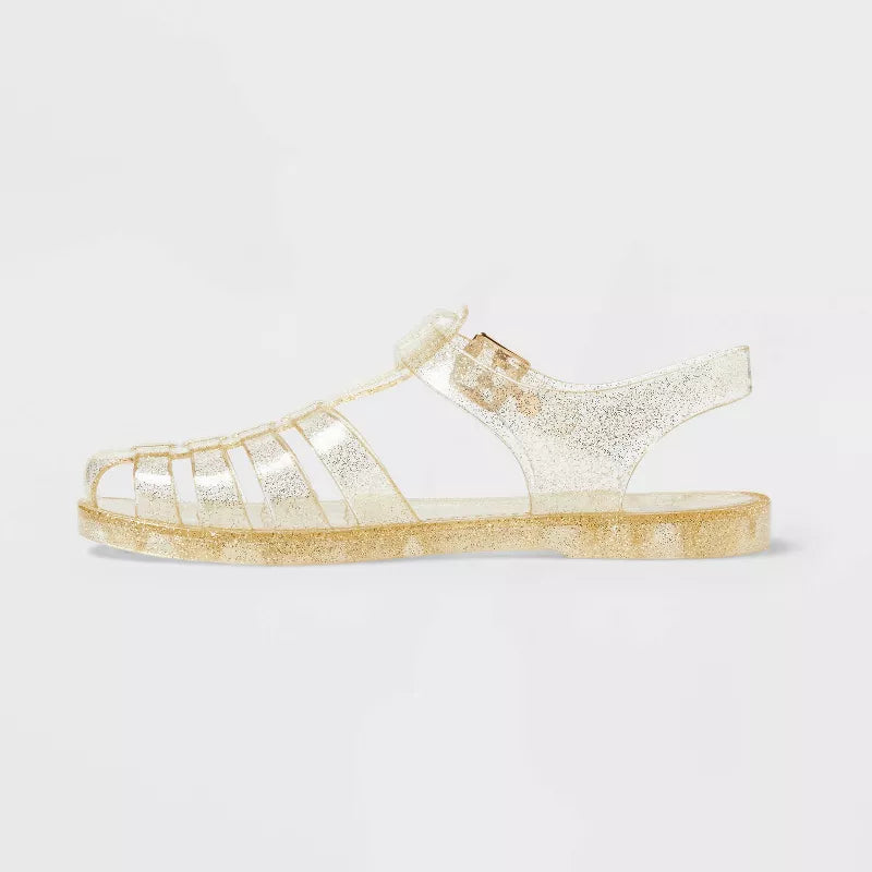 Women's Poppy Ankle Strap Jelly Sandals - Wild Fable Light Gold Size 5 1/2