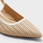 Women's Milan Woven Pattern Sling Back Heels A New Day Beige