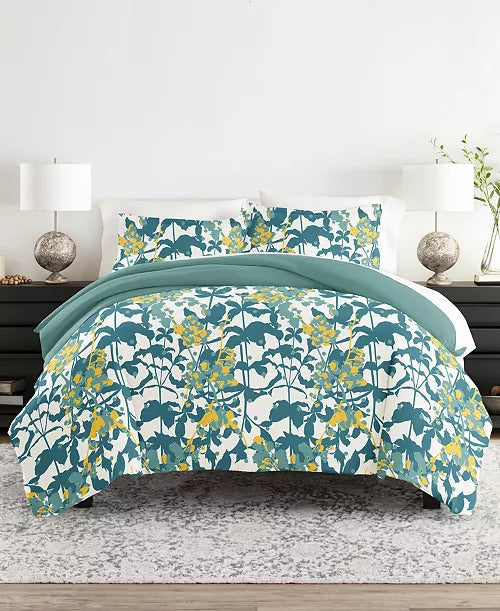 I Enjoy Reversible Patterned 3 Piece Duvet Cover Set King / Cal Teal