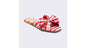 Women's Scarlet Gingham Bow Flat Sandals - A New Day Red Size 8 1/2