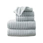 Woverly Luxury Ribbed  100% Cotton Quick Dry 6 Piece Bath Towel Set Light Gray