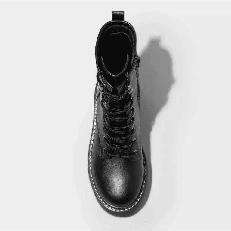 Women's Wild Fable Logan Lug Combat Boots Black Various Sizes