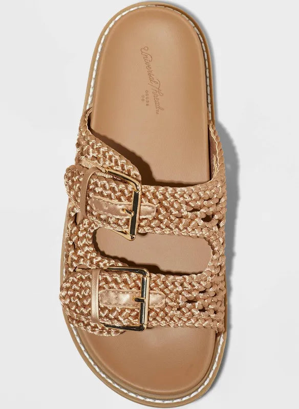 Women's Kylie Woven Two Band Footbed Sandals - Universal Thread Size 6