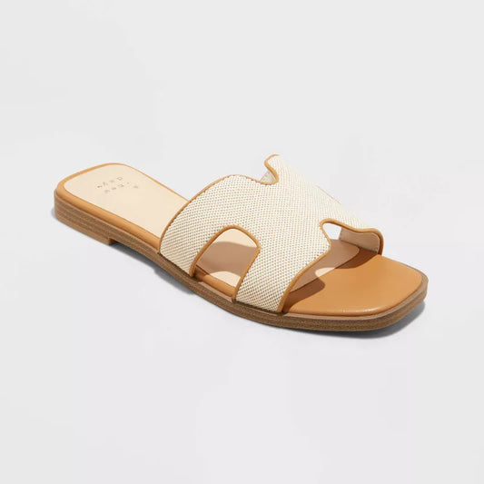 Women's Nina Slide Sandals A New Day Khaki