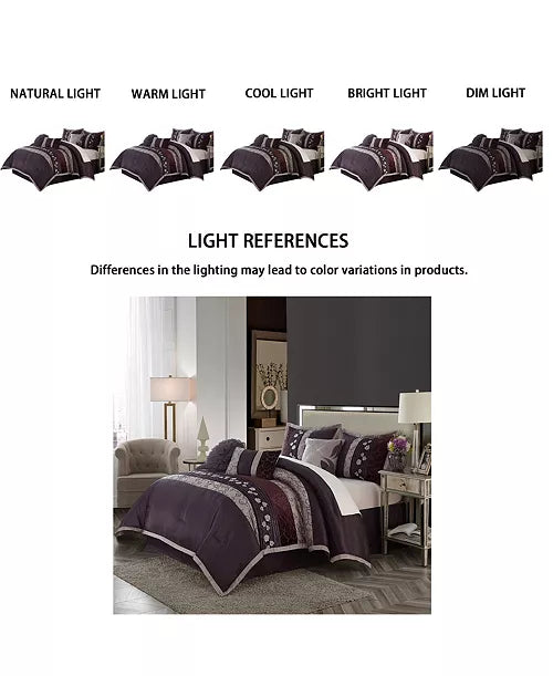 Riley Purple 7 Piece Comforter set King Size