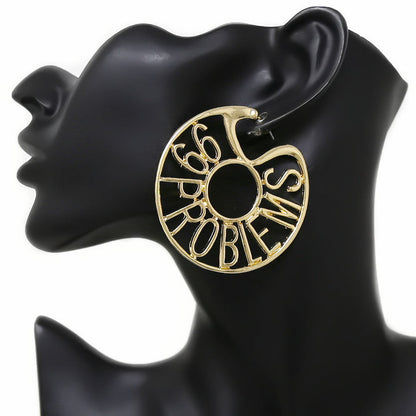 Women's 99 Problems Gold Hoop Earrings