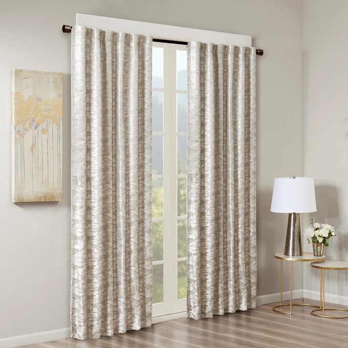 Sun Smart Cassius Jacquard Total Blackout Window Panel Grey / Sliver