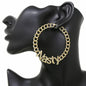 Women's Nasty Curb Hoop Earrings Gold